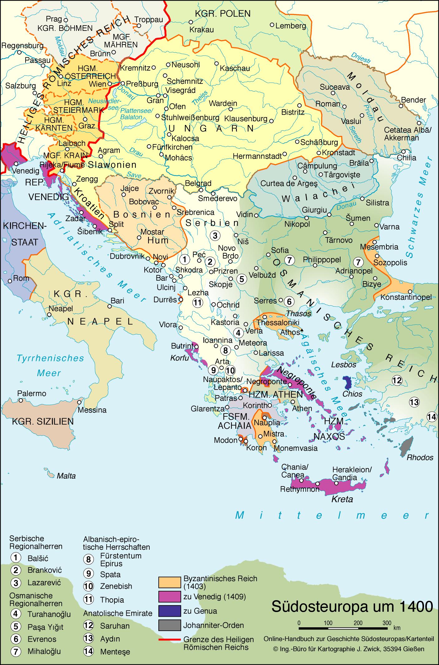 Südosteuropa um 1400