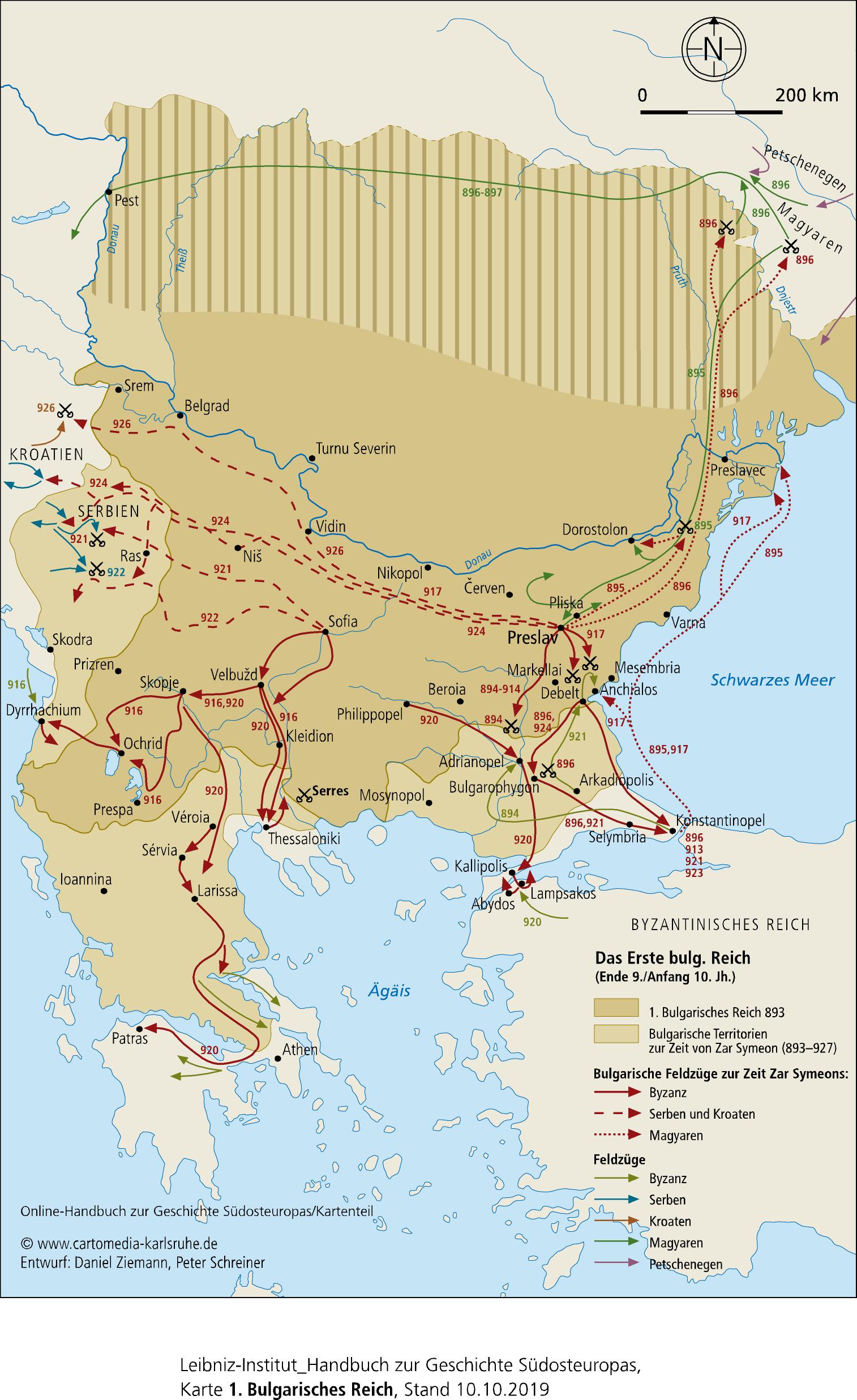 Das Erste bulgarische Reich (Ende 9./Anfang 10. Jh.)