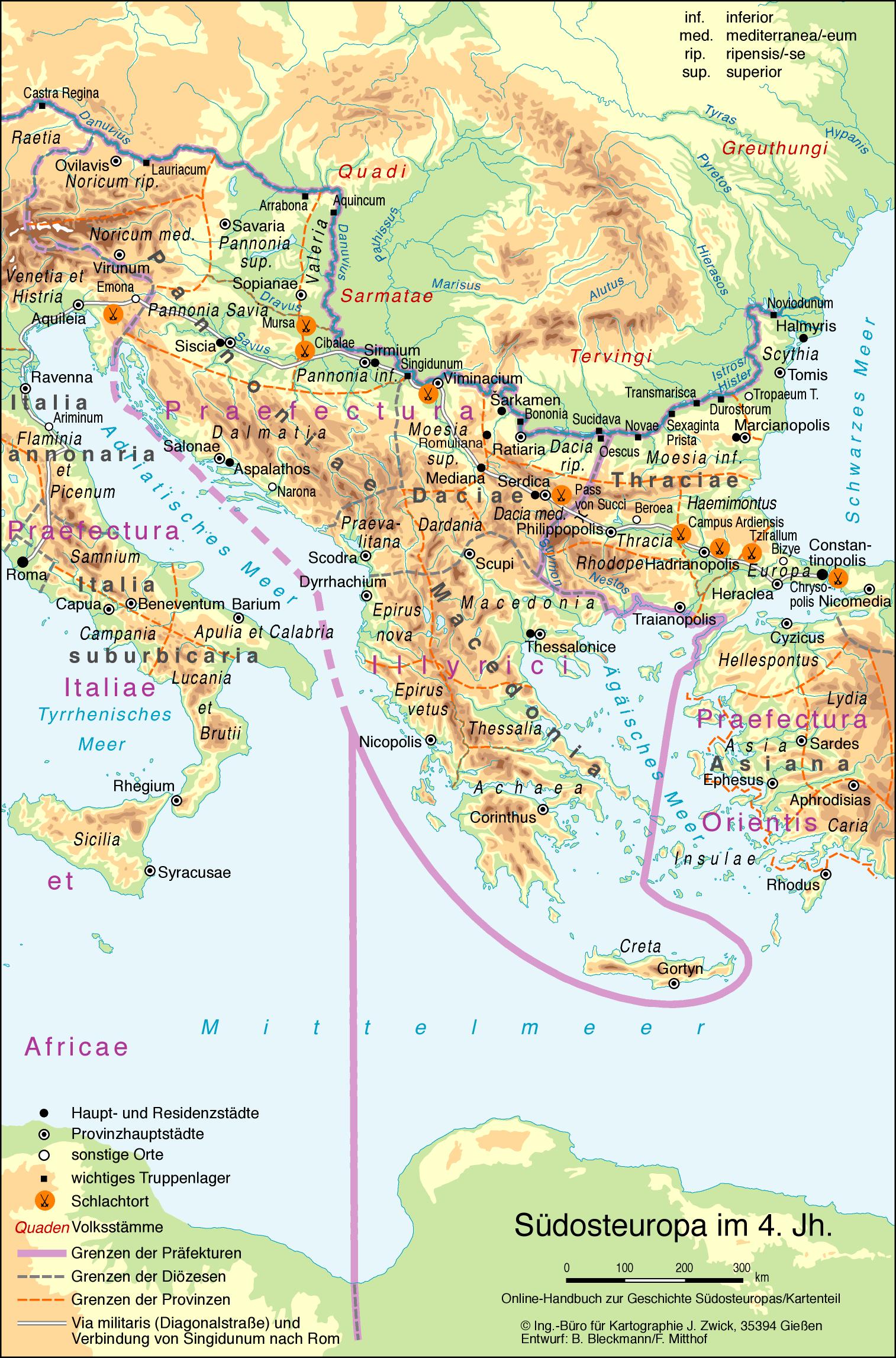 Südosteuropa in der Spätantike (Mitte des 4. Jh.) Südosteuropa in der Spätantike (Mitte des 4. Jh.)