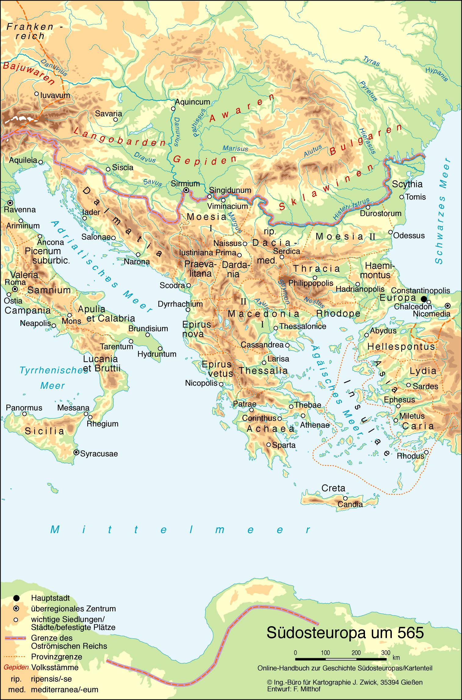 Südosteuropa um 565 Südosteuropa um 565